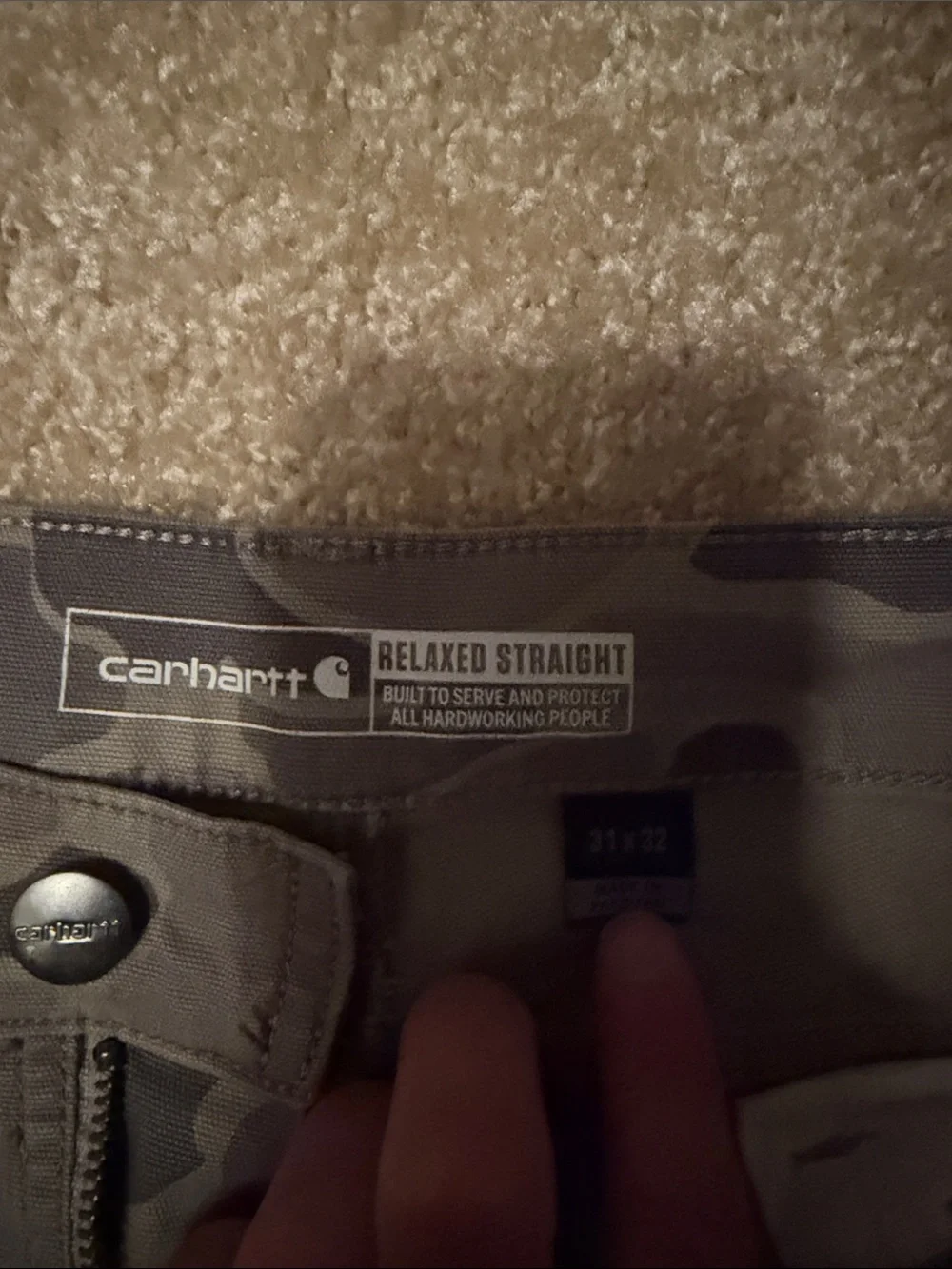 Men's Carhartt Camouflage Slim-Fit Pants - Olive Camo